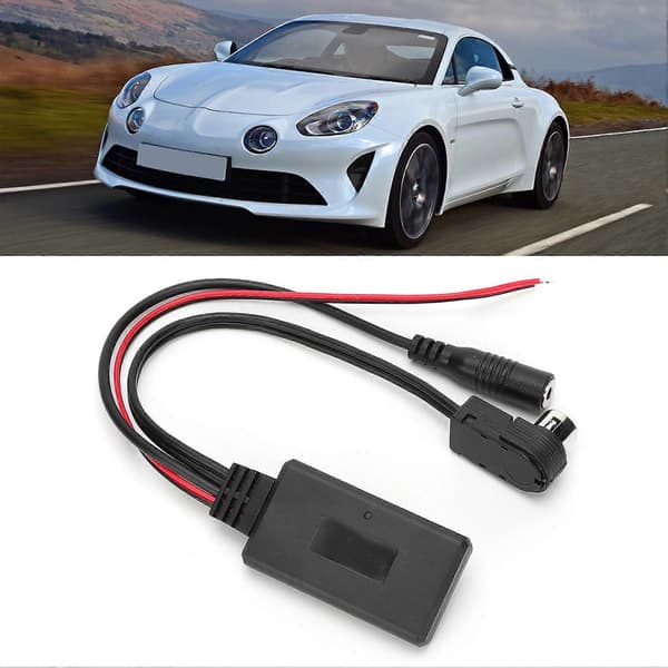 Bluetooth AUX Kabel Adapter med Mikrofon Smartphone Håndfri Opkald til Alpine Radioer