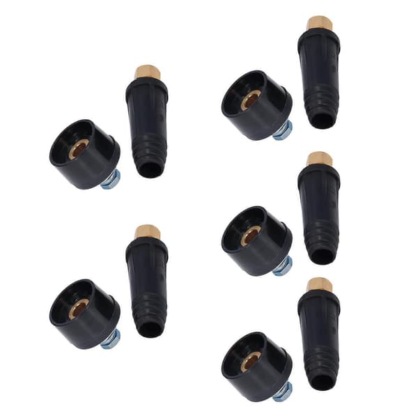 5-pack Svetskabels Snabbkoppling Gummi Mässing Europeisk Svetsmaskin Kontaktplugg