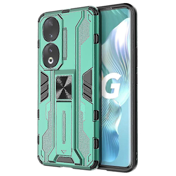 Stöttåligt mobilskal med stativ för Honor 90, hård PC + mjukt TPU skyddsfodral Green