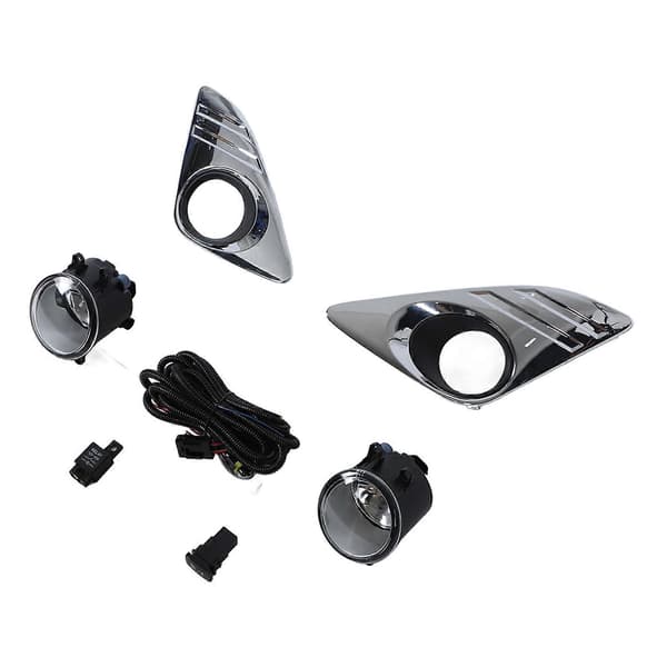 1 par tåkelyssett 81220 06071 frontfanger tåkelys med kromdeksel ledningsbryter for Camry 2011 til 2014