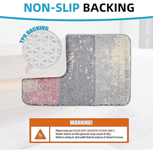 Tflycqbathroom Mattset med 2 Absorberande Maskintvättbara Halkfria Badrumsmattor Lyxiga Mjuka Mikrofiber Färgglada Badrumsmattor för Badrum Kök och Sovrum