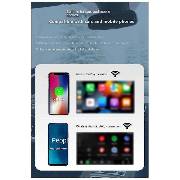 Trådløs Carplay Adapter Trådløs Android Auto Adapter Trådløs Adapter Konverter Kablet Android Auto til Trådløs
