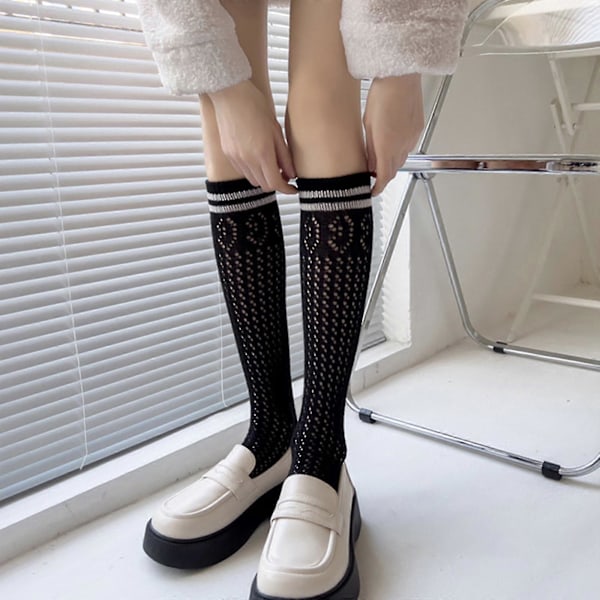 Jk Sukka Lolita Säärystimet Ontto Jk Sukka Harajuku Pitkä Sukka Löysä Sukka Black wave pattern h