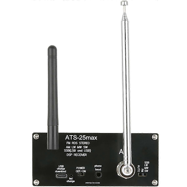 ATS25 Max Si4732 Allbandradio FM RDS AM LW MW SW SSB DSP-mottagare med 2,4-tums pekskärm