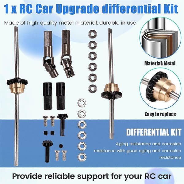 RC Bil Opgradering Differentiale Kit til C14 C24 MN D90 4WD RC Bil Opgraderingsdele