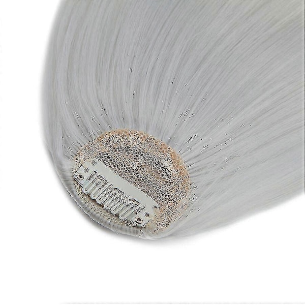 Clip In Hår Lugg Extensions Fransk Hår Lugg Prydlig Hår Lugg Hårdelar silvergrey