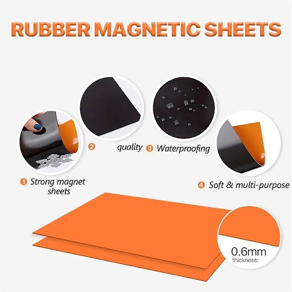 0,6 mm Stærk Magnetisk Gummimåtte og Stempel Die Opbevaringspose, Die Opbevaringssæt til Opbevaring, Scrapbooking Orange
