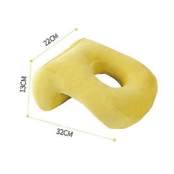 Muistivaahtomuovinen päiväunipäätyyny, monikäyttöinen ontto pehmoinen yksivärinen tyyny olive yellow