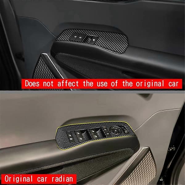 Bilrude Glasløfter Panel Trim Sticker til EV9 2023 2024 Interiørtilbehør Kulfiber LHD