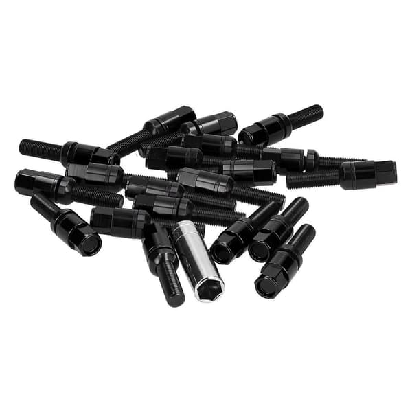 21 stk. 42 mm Forlænget Hjulbolt Sæt med Muffe M14x1.5 Kuglesæde Universal Auto Modifikation Sort