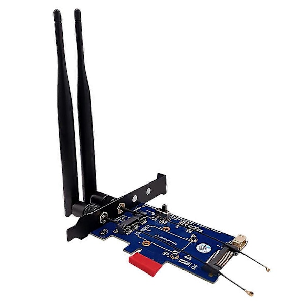 2 Antennin Mini PCI-E PCI Express - PCI-E 1X -sovitin SIM-korttipaikalla WiFi- ja 3G/4G/LTE-kortille