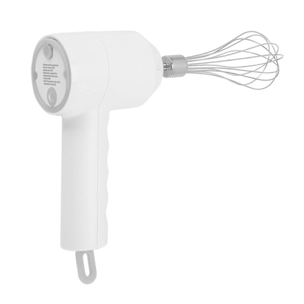 Elektrisk Sladdlös Handmixer 3 Hastigheter Köksmixer 20W med Visp för Bakning Vit