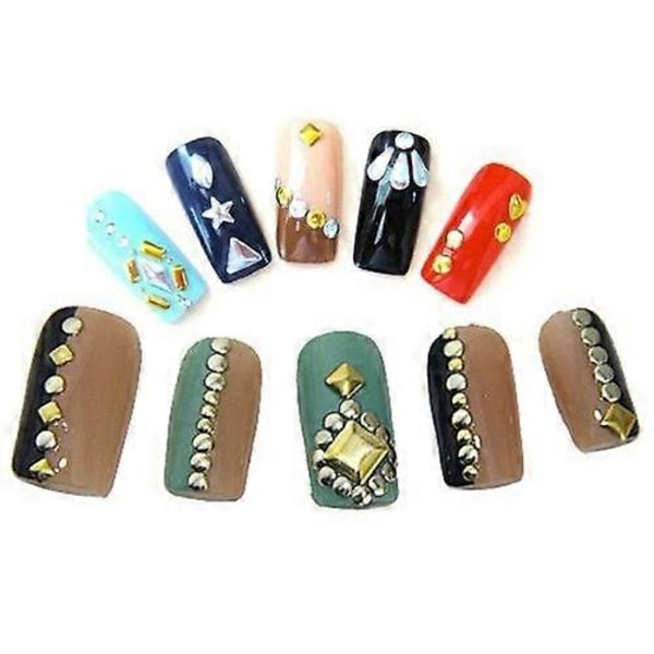 300 st Punk 3D Akryl Nagelkonst Legering Nitar Dubbar Spikar DIY Dekoration Spots QinHai