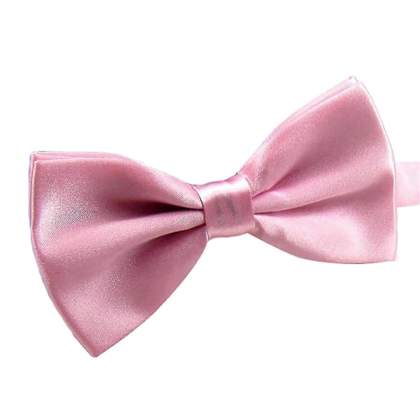 Farfi Butterfly Sløjfe Ensfarvet Let at Bære Polyester Justerbar Butterfly Sløjfe Forbundet til Formelle Lejligheder Pink