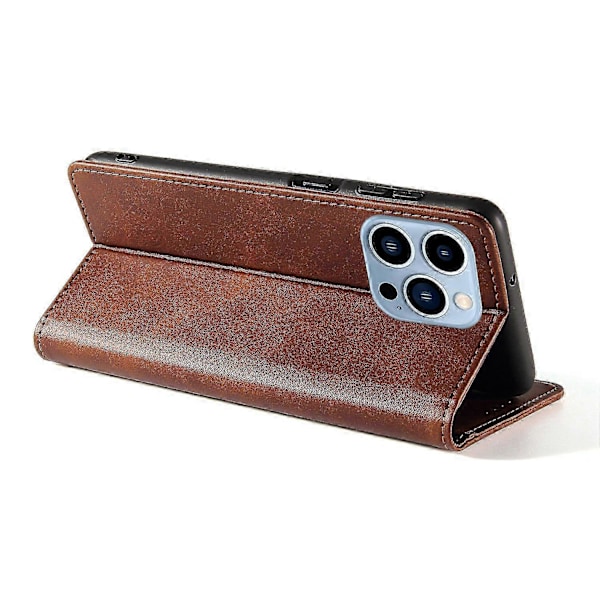 För iPhone 16 Pro Skal Läder Telefonskydd Stark Magnetisk Korthållare s20241212513 Style D