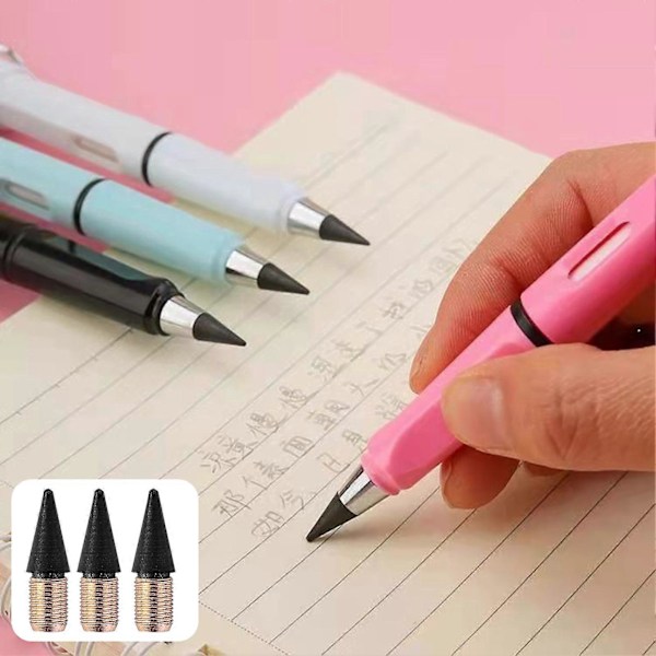 50 st Oändlig Blyertspenna Grafitstift Bläckfri Penna Utbytbar Refill Evighets Pennor Ersättningshuvud för Skrivning Ritning Kontor Skolmaterial