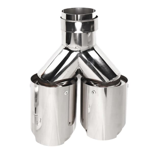 Dobbelt Udstødningsrør 63mm ID 89mm OD Y Formet 304 Rustfrit Stål Spejlpolering Universal til Bil