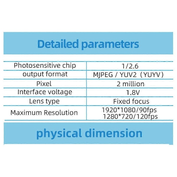 USB Global Shutter Split Kameramodul 1080P90 Frame AR0234 Industriell Kamera Höghastighetsfångst Utan Drivrutin B