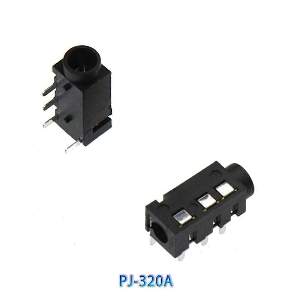 100 stk. PJ320B 3,5 MM Hodetelefon Audio Socket 3/4 Pins Audio Interface DIP/SMD