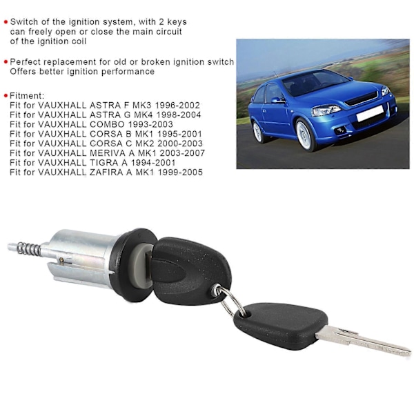 Tændingslås med 2 nøgler 0913694 Passer til VAUXHALL ASTRA F MK3/G MK4