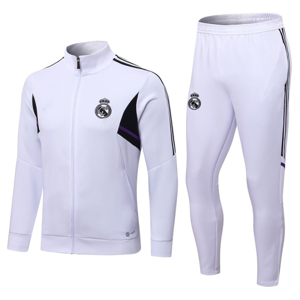 23-24 Ny Real Madrid Långspänd jacka Träningskläder jacka kostym white 1 2XL