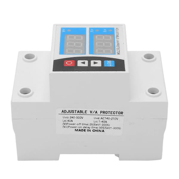 Över- och underspänningsskydd Digital Display Protector Automatisk Återställning 240V?300V 40A