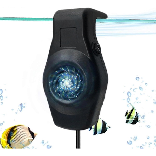 Akvariekøler, fisketank køleventilatorsystem lavt støjniveau køleventilator akvarium mini akvariekøler Black