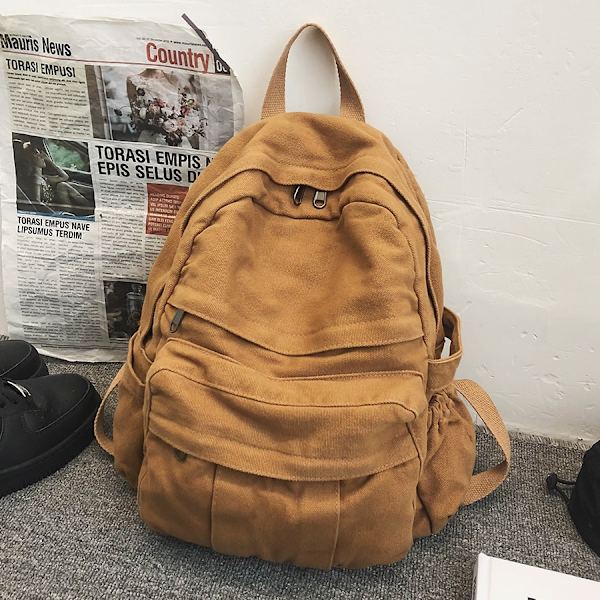 Retro Casual Ryggsäck Dam Resväska Mode Stor Kapacitet Ryggsäck red