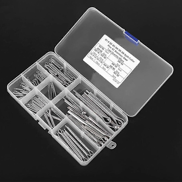 90 stk. 11 slags M1.5 M2 M3 M4 M5 M6 Splitlåse Splint Sortiment med Etui