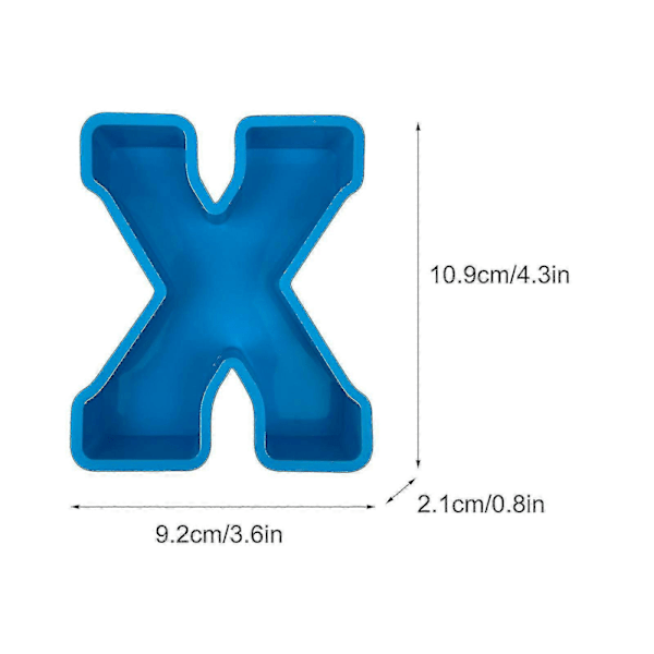 Alphabet Kagebageform Engelsk Bogstav Silikoneform 3d Alfabet Bogstav X