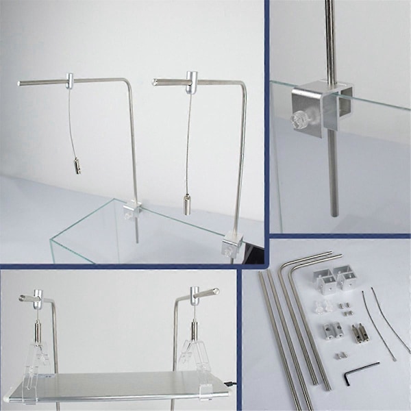 Justerbart akvariemonteringsfäste LED Universellt akvarielampstativ Lampstativ Hängande kit Akvarietillbehör