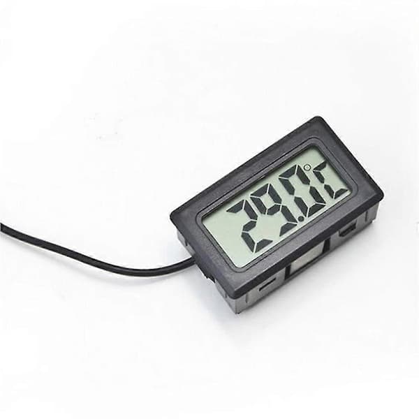 Digitalt LCD Termometer Temperaturmåler med Vandtæt Sensor Probe black