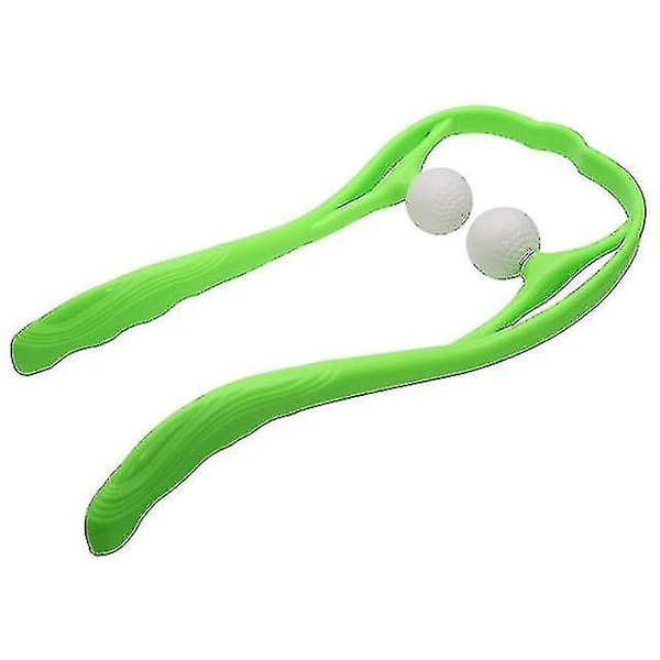 Tflycq Nackmassageapparat Terapi Nacke Och Skuldra Dubbel Triggerpunktsrulle Självmassageverktyg Lindra Handtryck Green