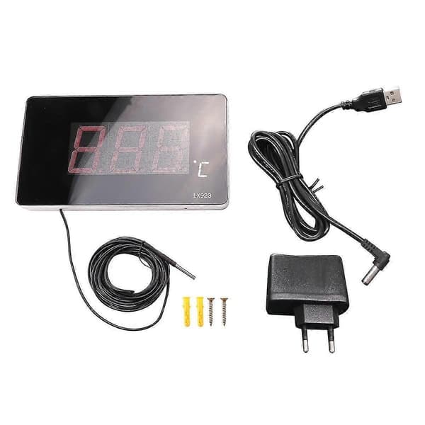 Pool Termometer med LED-display og vandtæt probetermometer til vand, akvarium, udendørs temperatur