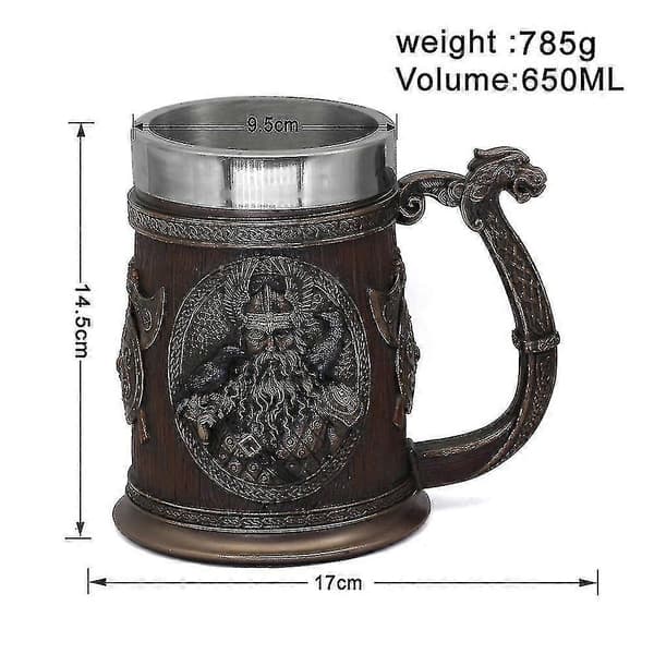 Viikinki Thor Mjolnir Oluttuoppi Odin Pikari 590 ml