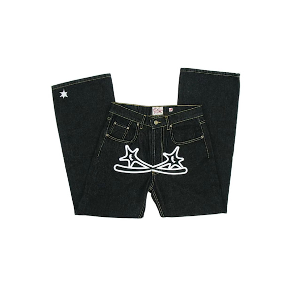Retro Herrbyxor Street Sommar Casual Raka Ben Byxor black white M