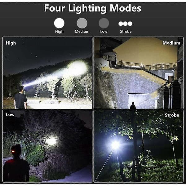 Ladattava LED-otsalamppu aikuisille, USB-ladattava