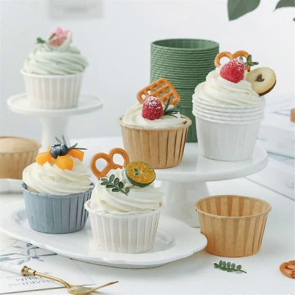 Cupcake Forme, Husholdnings Rulle Muffin Forme, Høj Temperatur Resistent Papirbakker, Dessert Dampovn Bageforme A