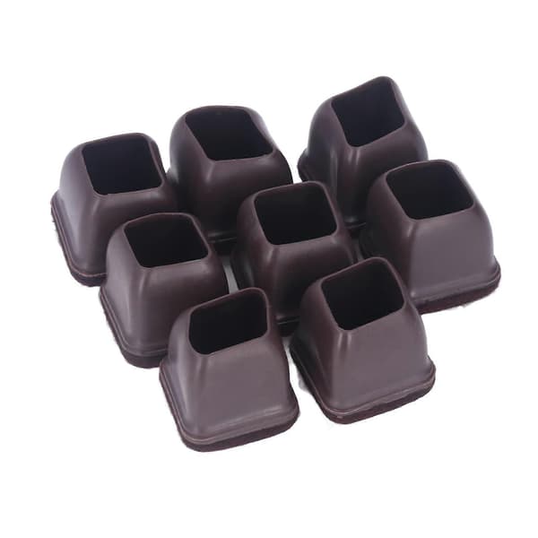8 st Stolsbensskydd TPE Golvskydd Möbelbensskydd Set Kit för Bord Pall Brun M