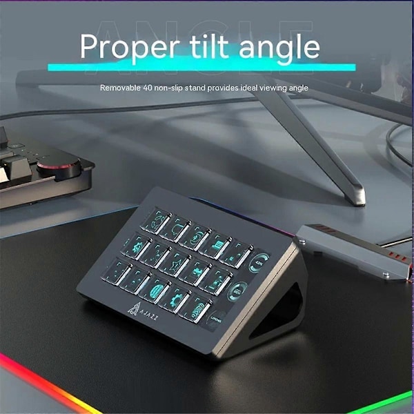 Akp153 Skrivebordskontroller Konsollpanel Programmering Hurtigtast 15-Tasters Tastatur Kablet PC Tilbehør for Windows-B