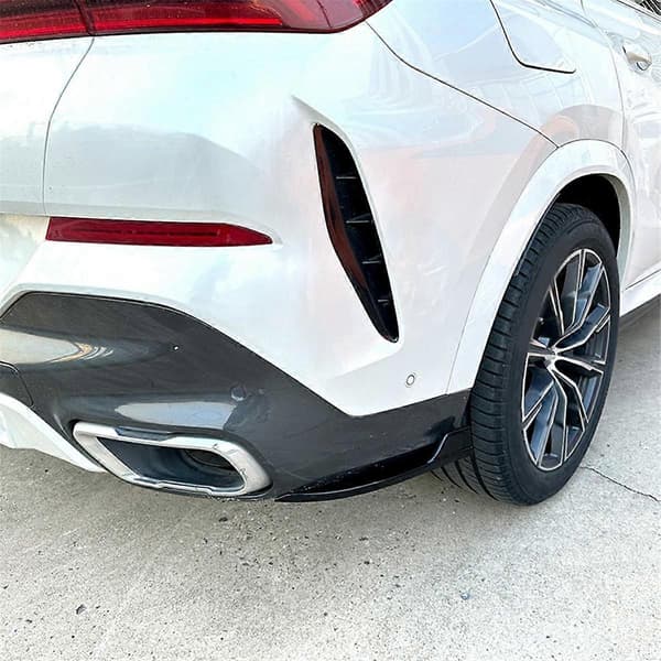Til X6 G06 2019-2022 Bagkofanger Canards Spoiler Splitter Diffuser Beskyttelsesdæksel Tilbehør, ABS Sort
