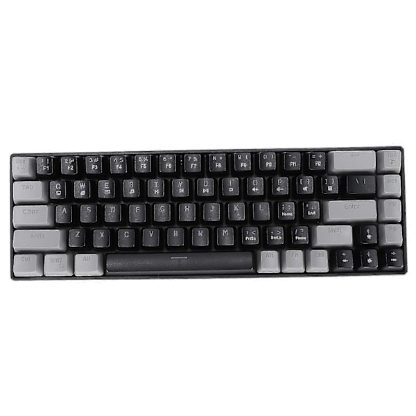 Mekanisk Tastatur 68 taster Rød Aksel Grønn Aksel Dual Color RGB Bakgrunnsbelyst Gaming Mekanisk Tastatur Svart