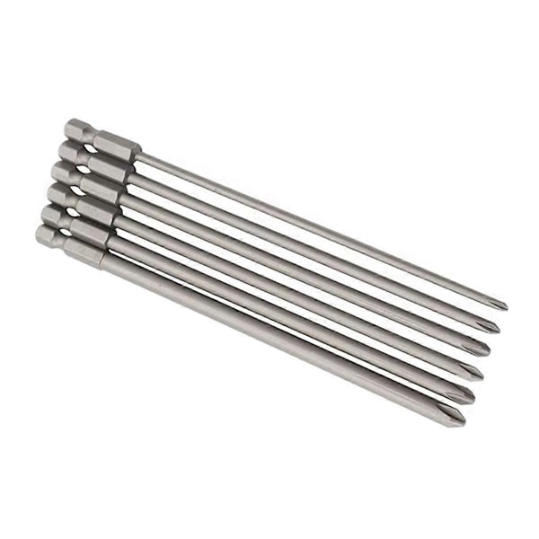 6 stk. 150 mm skrutrekkerbits med magnetiske skrutrekkerbits, slisset, profesjonelle skruverktøy