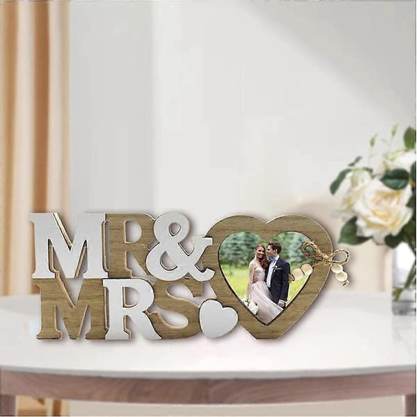 Mr. og Mrs. Bilderamme Tre Engelsk Bokstaver Bryllupsbilderamme
