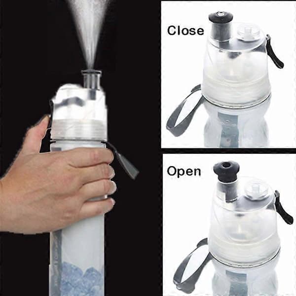 Vattenflaskor Isolerad Mist Spray Vattenflaska Dubbla Lager Iskall Flaska Sport Utomhus Drickskanna Grön