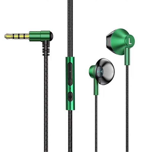 Kablet hodetelefon HD-kompatibel samtale Half In-ear med mikrofon 3,5 mm HiFi-lyd Kablet øretelefon telefontilbehør