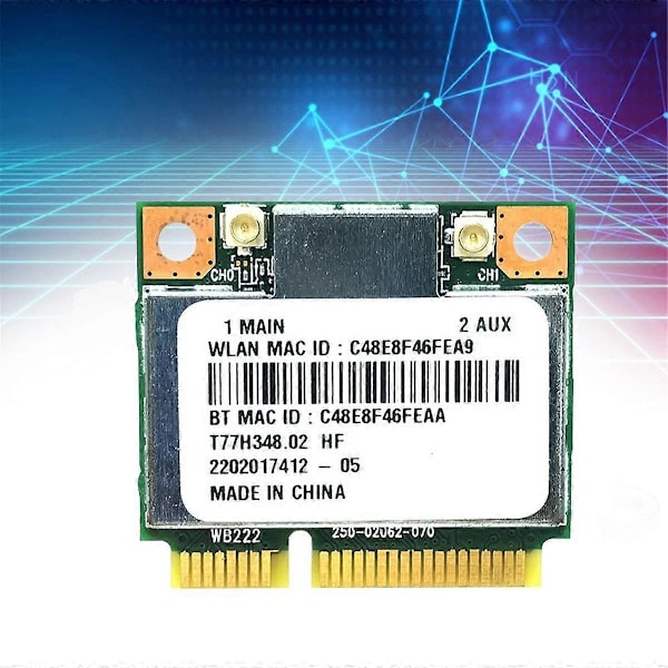 AR5B22 AR9462 WiFi-kortti + Sisäiset antennit 300Mbps 2.4G/5G Dual Band BT4.0 Mini PCl-E WiFi-sovitin Windows 7/8/10:lle