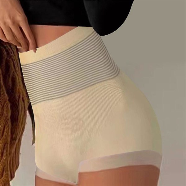 Kvinnor Trosor med hög midja Kroppsformare Kvinna Postpartum Återhämtningsbyxor Bantning Shapewear Underkläder Mjuk bomull sömlösa trosor Apricot Beige