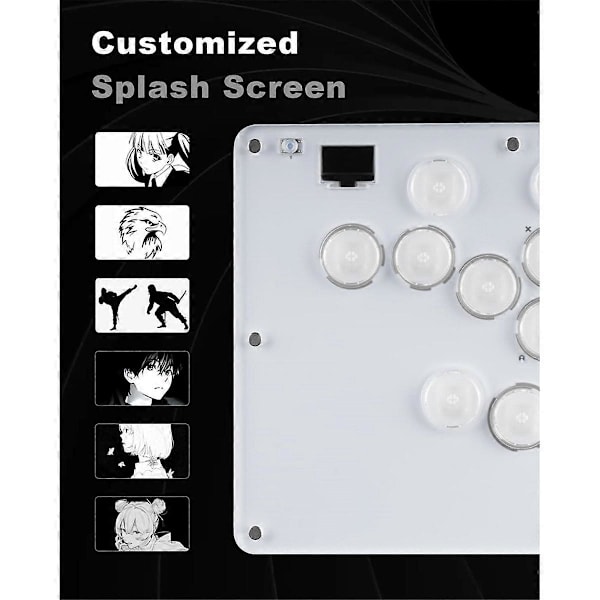 Spaklös Arkadsticka Spelkontroll 16-knapps Anpassningsbar RGB Fighting Stick Controller Street Controller