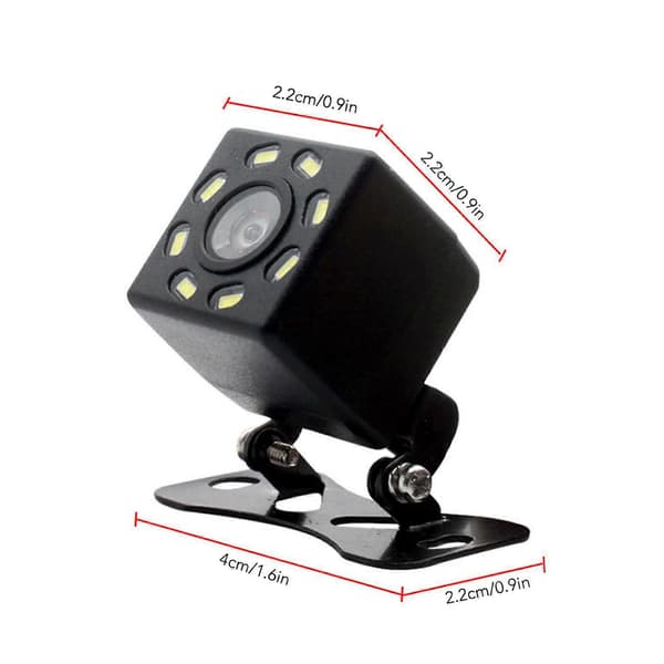 Backkamera HD 8 LED-ljus Mörkerseende Dynamisk Trajektoria Backkamera för Fordon